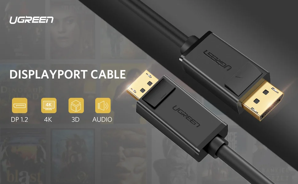 Ugreen DisplayPort 1.2 to DisplayPort 4K Cable 1m - Thumbnail 5
