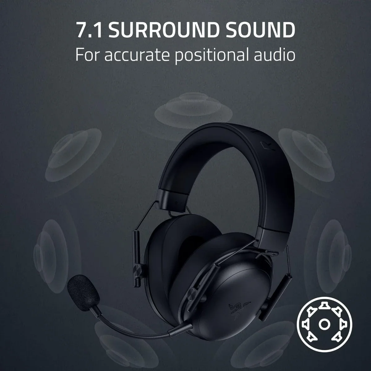 Razer BlackShark V3 X HyperSpeed Wireless Gaming Headset, 50mm Drivers, 70Hr Battery, Black - Thumbnail 6