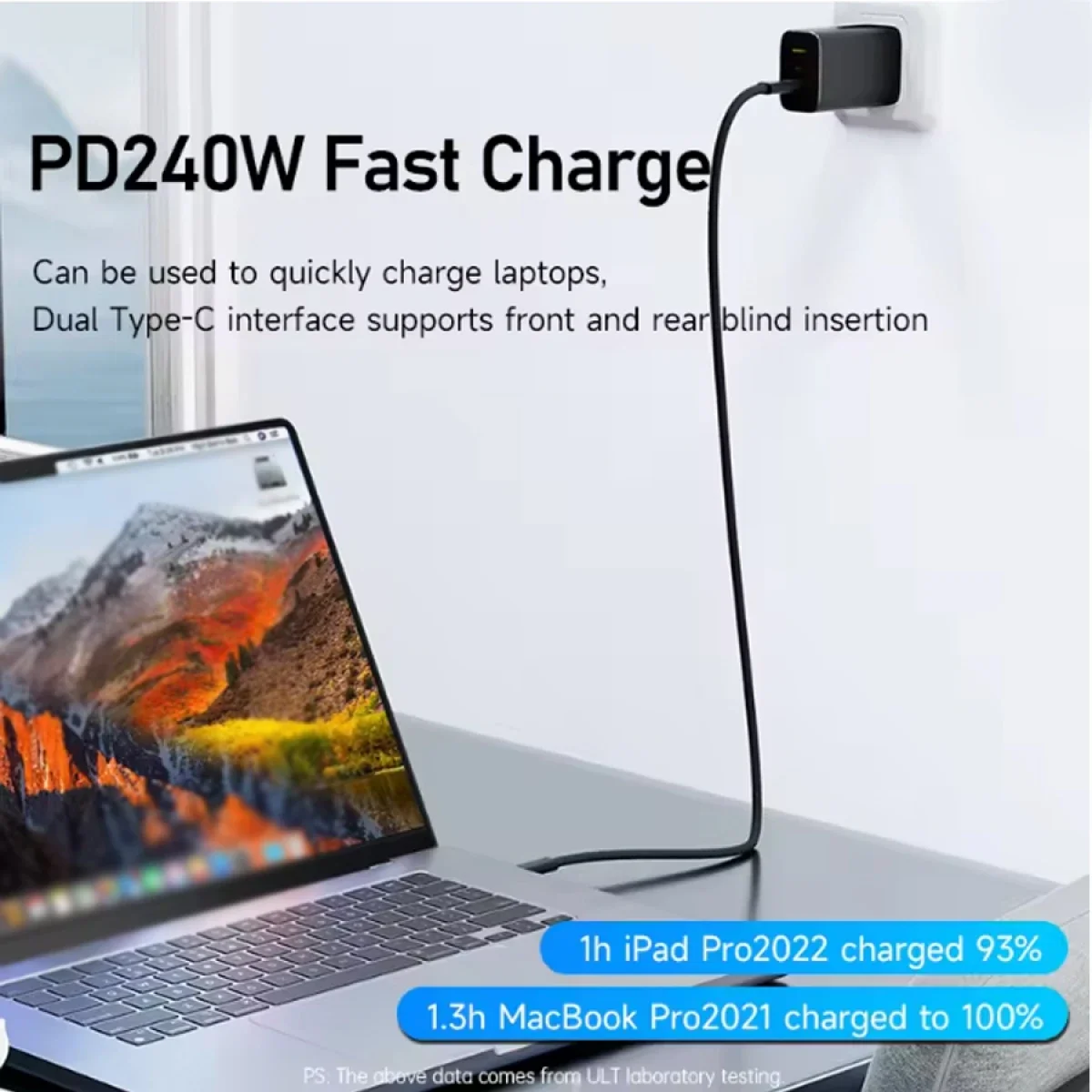Coteci OF-065 Thunderbolt 5 USB-C to USB-C Coaxial Cable 240W 80Gbps 4K 120Hz HDR - Thumbnail 4