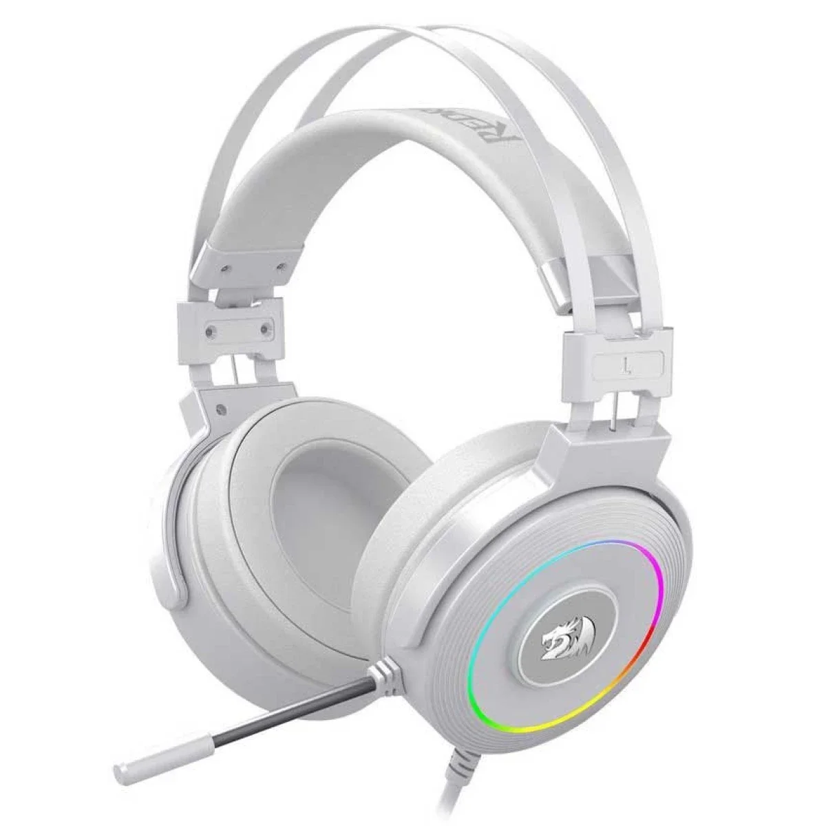 سماعة ألعاب Redragon H320 Lamia بيضاء USB بصوت محيطي افتراضي 7.1 وحامل RGB - Image 2