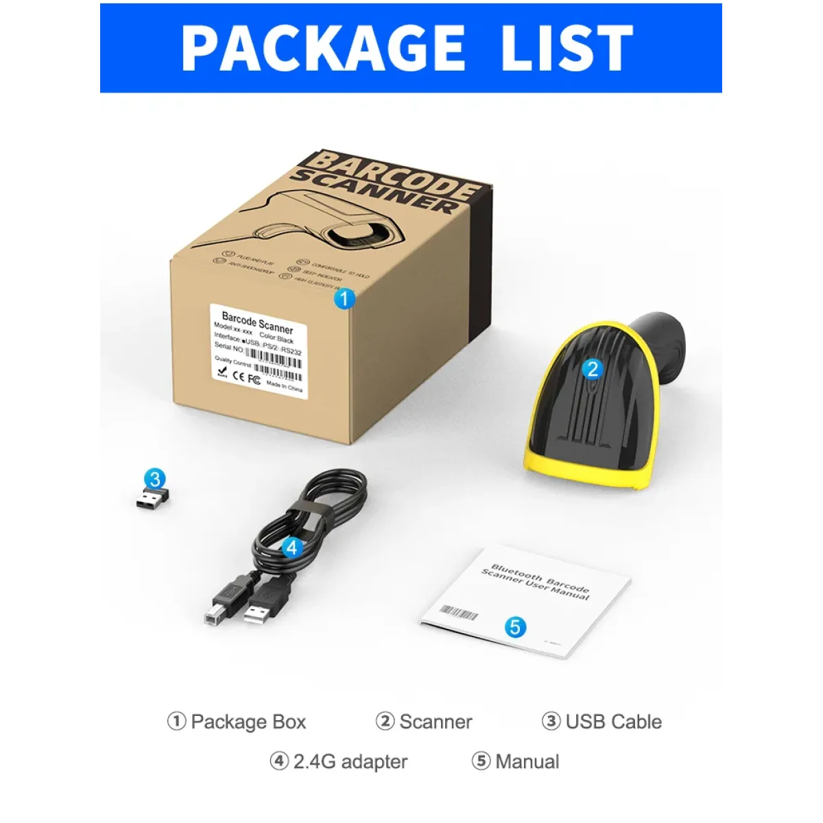 قارئ باركود GTCODESTAR X-378D لاسلكي 2D وQR مع Bluetooth و2.4GHz وUSB - Image 9
