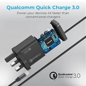شاحن حائط Promate iCharge-PDQC3 سريع 20 واط مع كابل Lightning بطول 1.5 متر ومنفذ USB-A QC 3.0، أبيض - Thumbnail 9