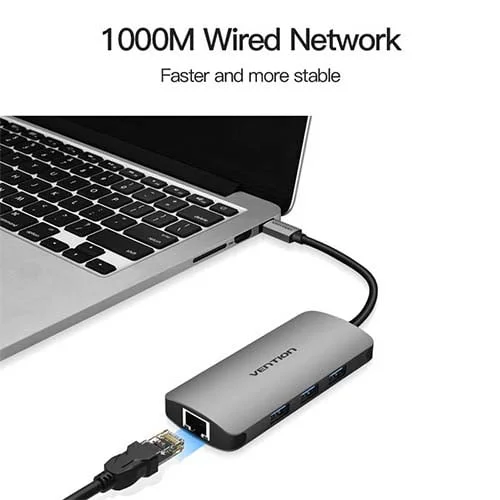 Vention CGNHA 9-in-1 USB-C Docking Station with HDMI, 3 USB Ports and TF/SD Card Reader - Image 5