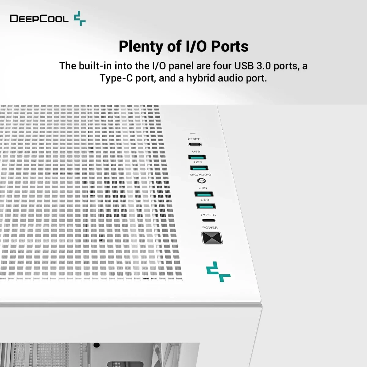 DeepCool CH780 Panoramic Dual-Chamber Full Tower Case with Vertical GPU Mount, Gen 4 Riser Cable, 3x 140mm ARGB Fans - White - Image 5