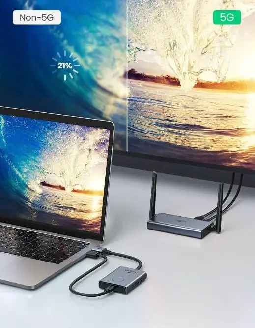 مُرسل و مستقبل HDMI لاسلكي Ugreen 50633A مع جهاز إرسال واستقبال 50 متر 1080P 60Hz - Image 3
