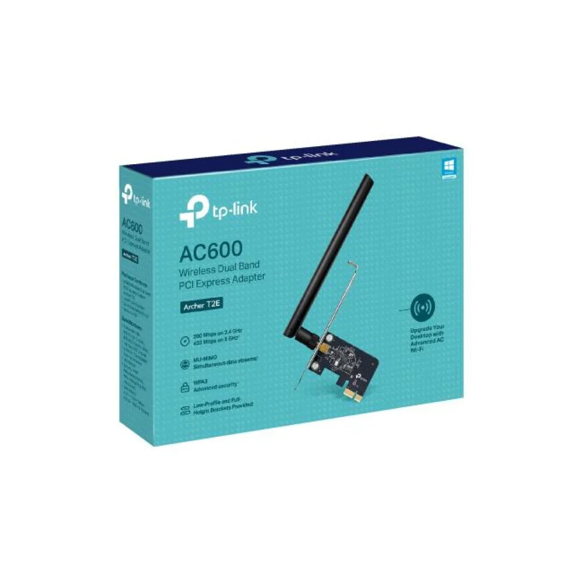 محول واي فاي TP-LINK Archer T2E AC600 ثنائي النطاق PCI Express
