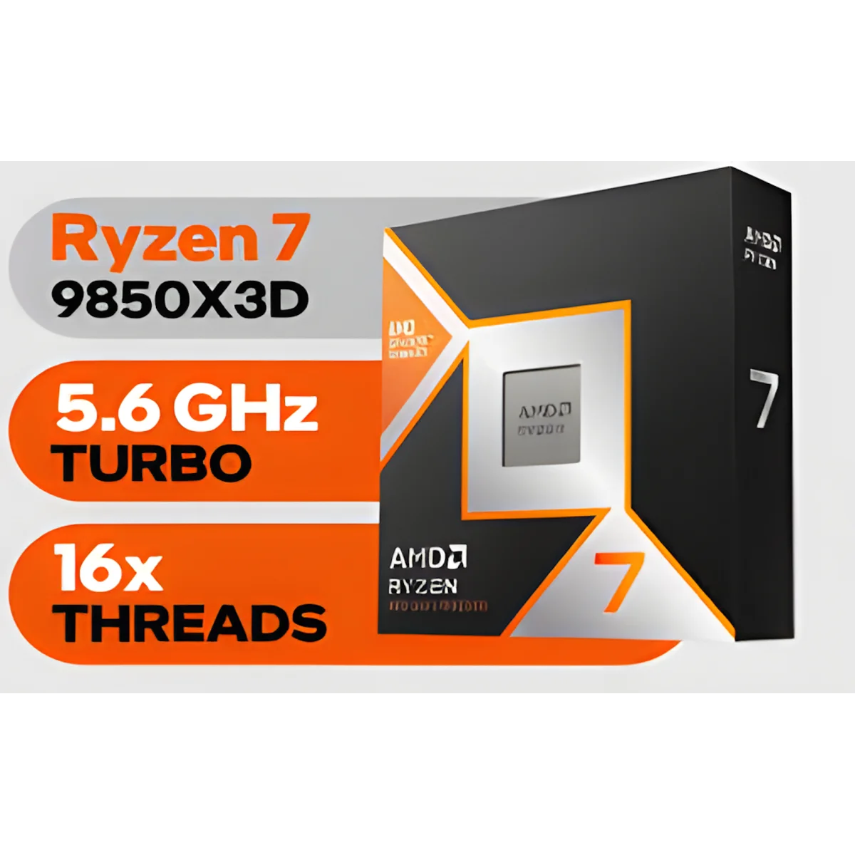 AMD Ryzen 7 9850X3D 8-Core AM5 Desktop Processor Up to 5.6GHz