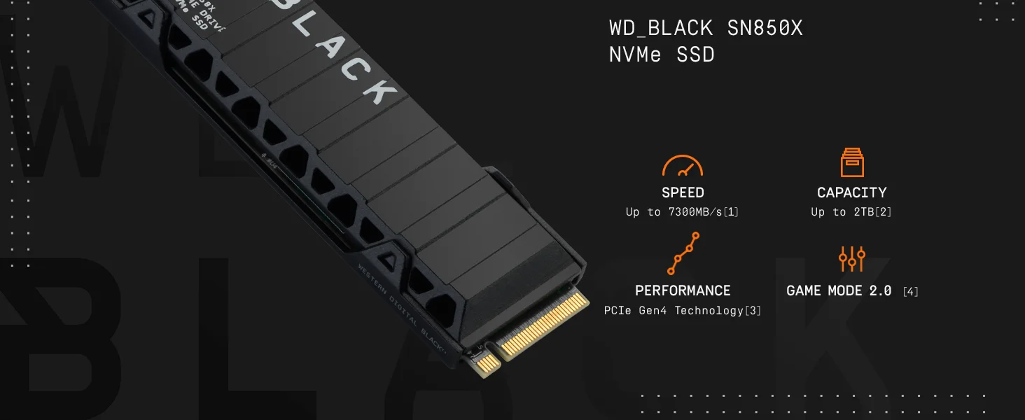 Western Digital WD_BLACK SN850X 1TB NVMe PCIe Gen4 Gaming SSD with Heatsink - Thumbnail 10