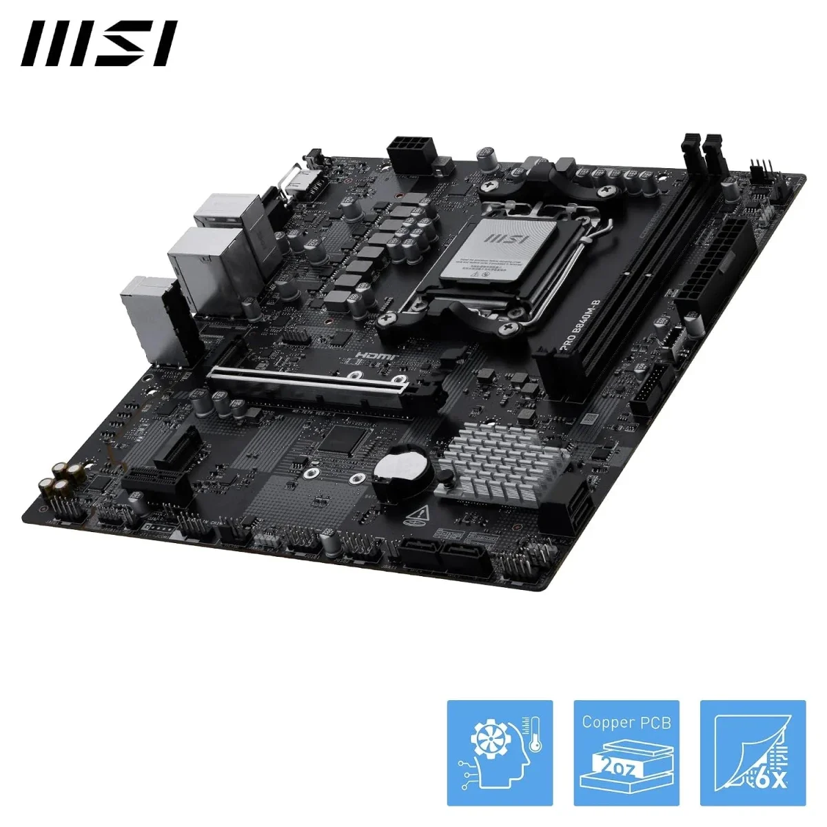 MSI PRO B840M-B Micro-ATX AM5 DDR5 Motherboard with M.2 Gen4 and 2.5G LAN - Image 6