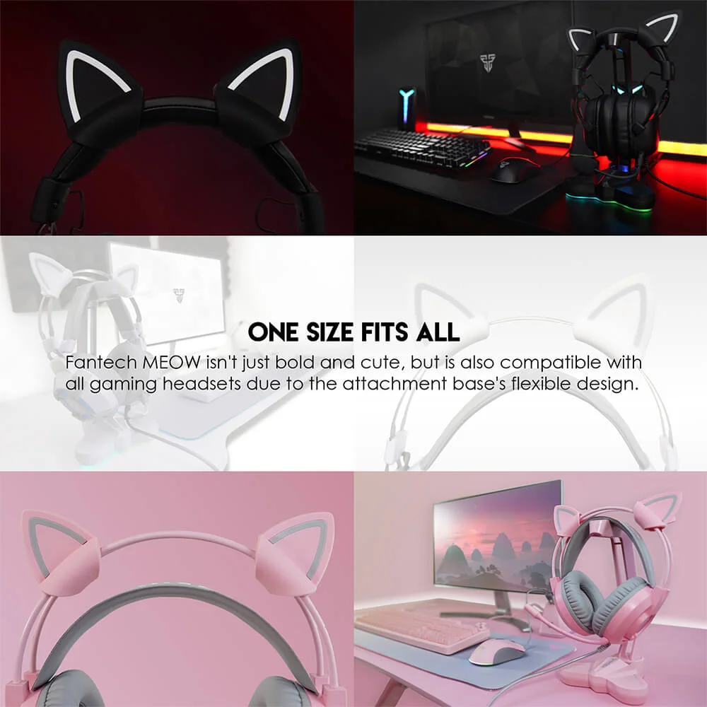 اكسسوار أذني قطة يوضع على السماعة Fantech AC5001 Meow - Sakura Edition - Thumbnail 3