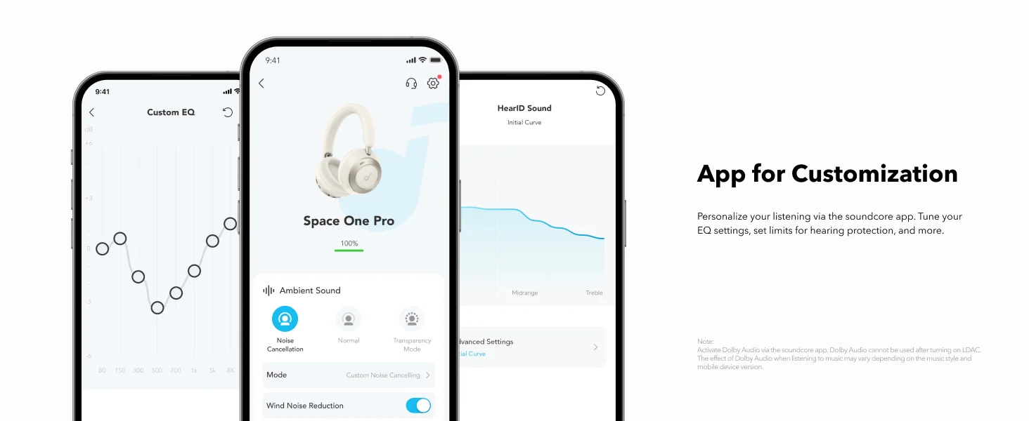 Anker Soundcore Space One Pro Wireless ANC Headphones with Case, 60H Playback - White - Thumbnail 20