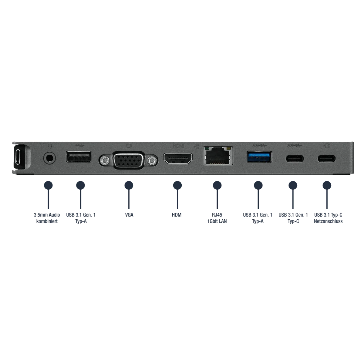 Lenovo USB-C Mini Dock 7-in-1 Portable Dock with HDMI, VGA, Ethernet & 45W Charging - Thumbnail 4