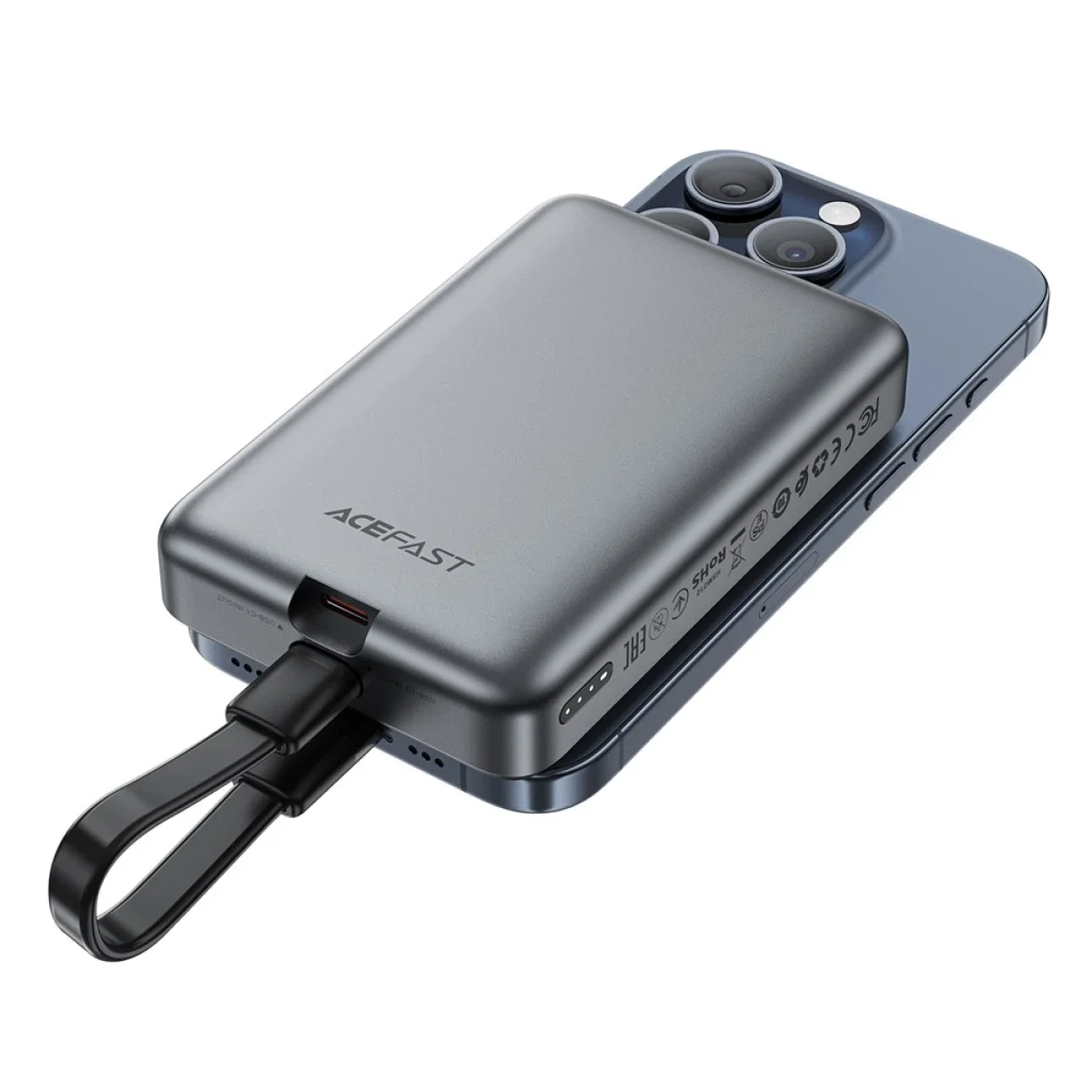 ACEFAST M10 10000mAh Magnetic Wireless Power Bank with PD 30W and 15W Charging - Black - Image 3