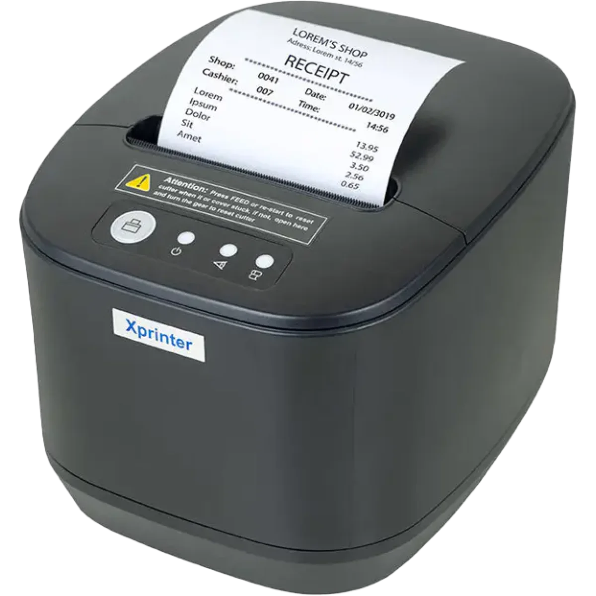 طابعة فواتير حرارية Xprinter XP-Q833L 80 مم USB وWi‑Fi بسرعة 230/260 مم/ث - Thumbnail 2