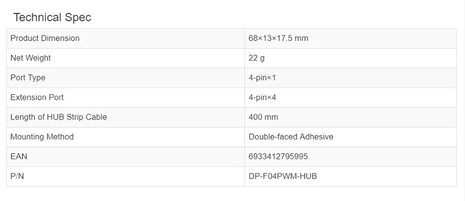 DeepCool FH-04 4-Port PWM Fan Hub for 3-Pin/4-Pin Fans - Image 8
