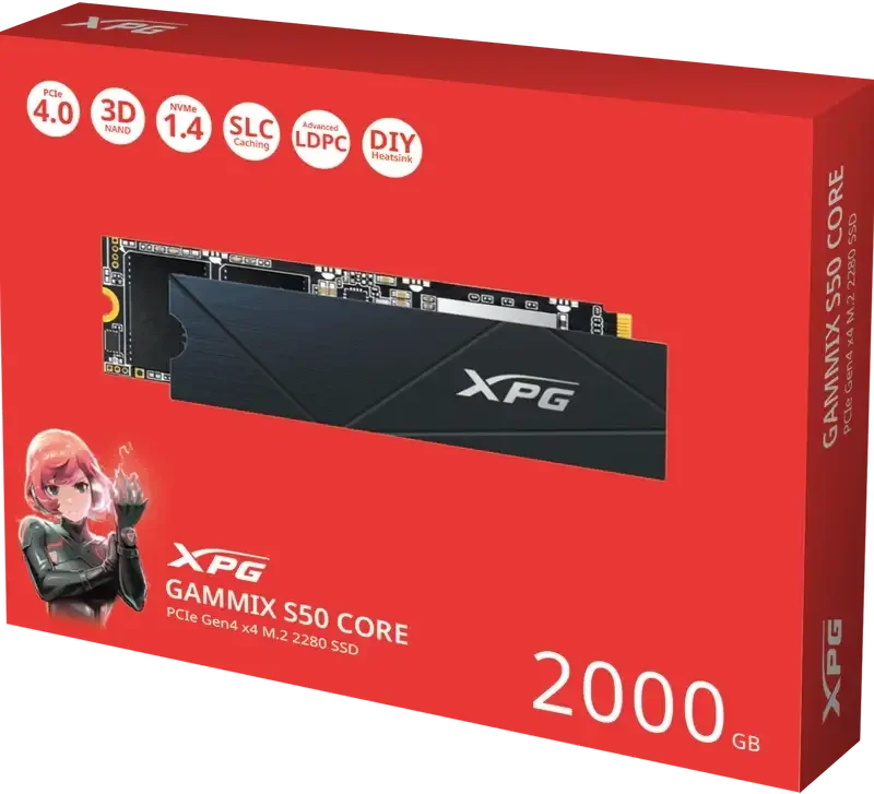 ADATA XPG GAMMIX S50 CORE 2TB PCIe Gen4 M.2 NVMe SSD - Thumbnail 3