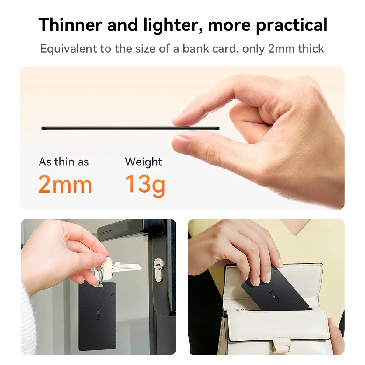 HOCO E97A Mini Finder Smart Anti-Lost Tracker Card for Android, Black - Image 4