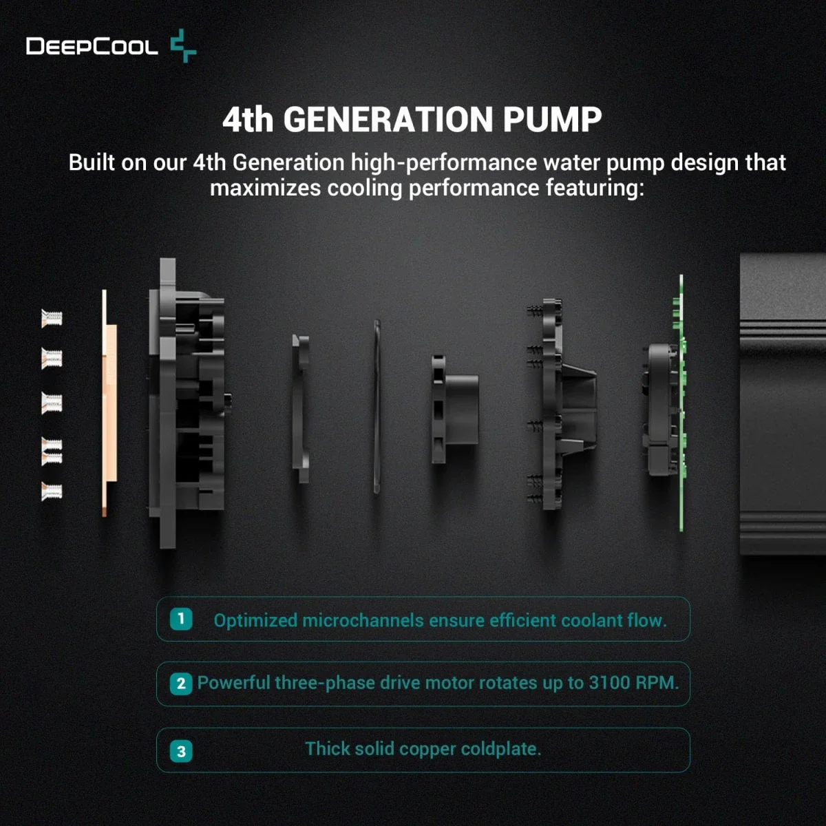 مبرد سائل للمعالج DeepCool LS520S ZERO DARK AIO مقاس 240mm بسرعة 3100RPM وقدرة 280W أسود - Image 5