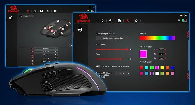 ماوس ألعاب لاسلكي Redragon M925 PRO بدقة 26000 DPI وإضاءة RGB، أسود - Thumbnail 12