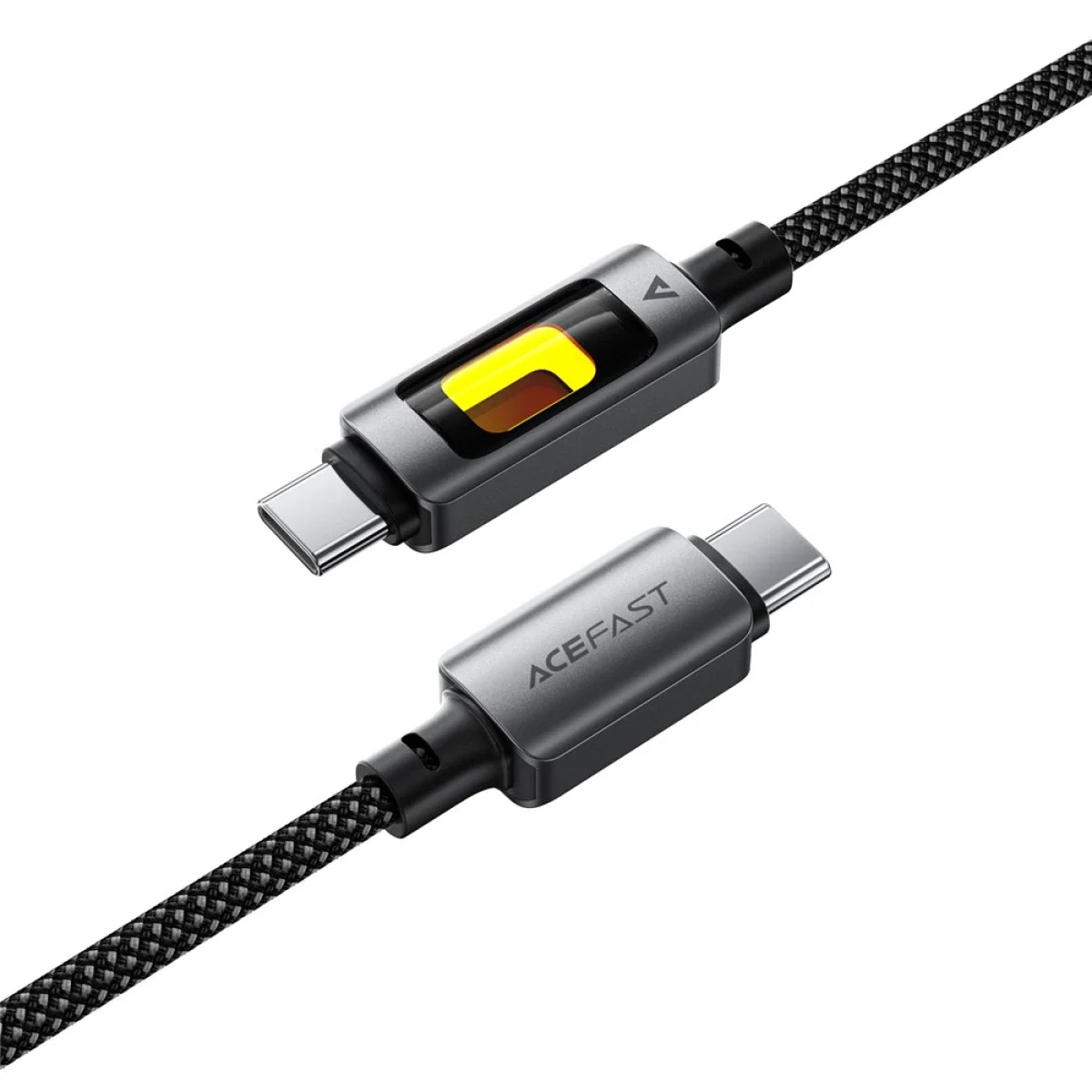 كابل ACEFAST C21-03 مضفر USB-C إلى USB-C بطول 1.2 متر وقدرة 60 واط بإضاءة ملونة - أسود - Thumbnail 5