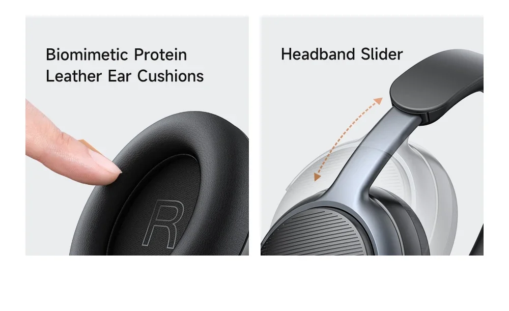 Mcdodo HP-1420 Active Noise Cancelling Wireless Headphones, 56H Playtime, Black - Thumbnail 11