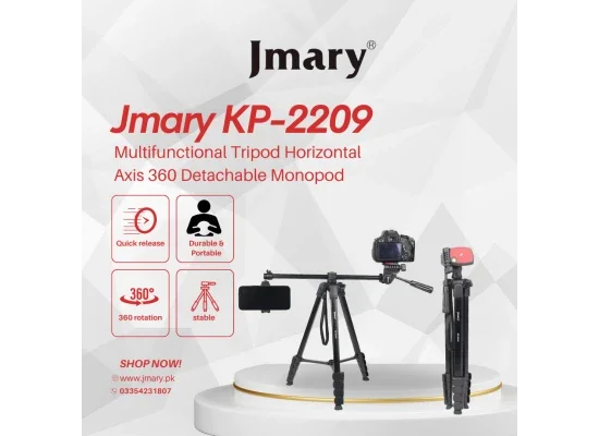 Jmary KP-2209 Multifunctional Tripod with Detachable Monopod and 360° Horizontal Axis - Thumbnail 7