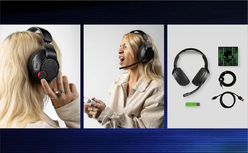 سماعة ألعاب Skullcandy Crusher PLYR 720 لاسلكية مع صوت THX المكاني - Digi-Black - Thumbnail 17