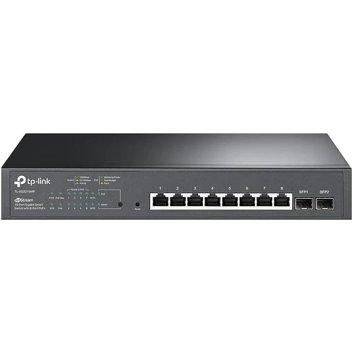 TP-LINK TL-SG2210MP JetStream 10-Port Gigabit Smart Managed Switch with 8 PoE+ Ports, 150W, 2 SFP Slots - Image 1