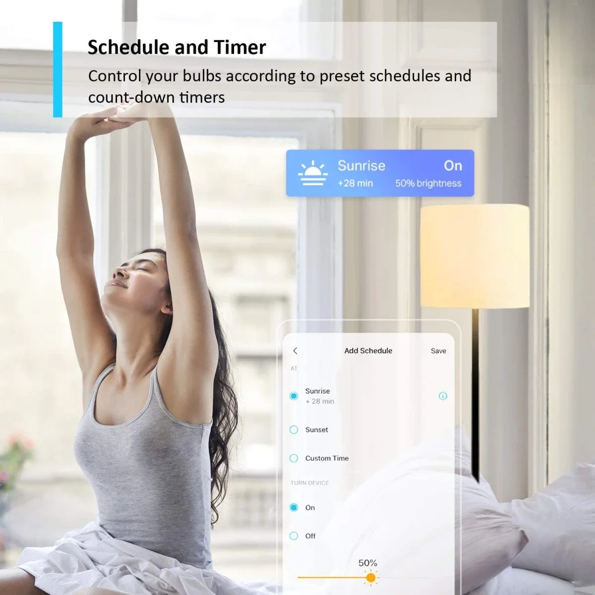 لمبة ذكية LED Wi‑Fi من TP-LINK Tapo L530E RGBW قابلة للتعتيم 16 مليون لون بقدرة مكافئة 60 واط - Image 5