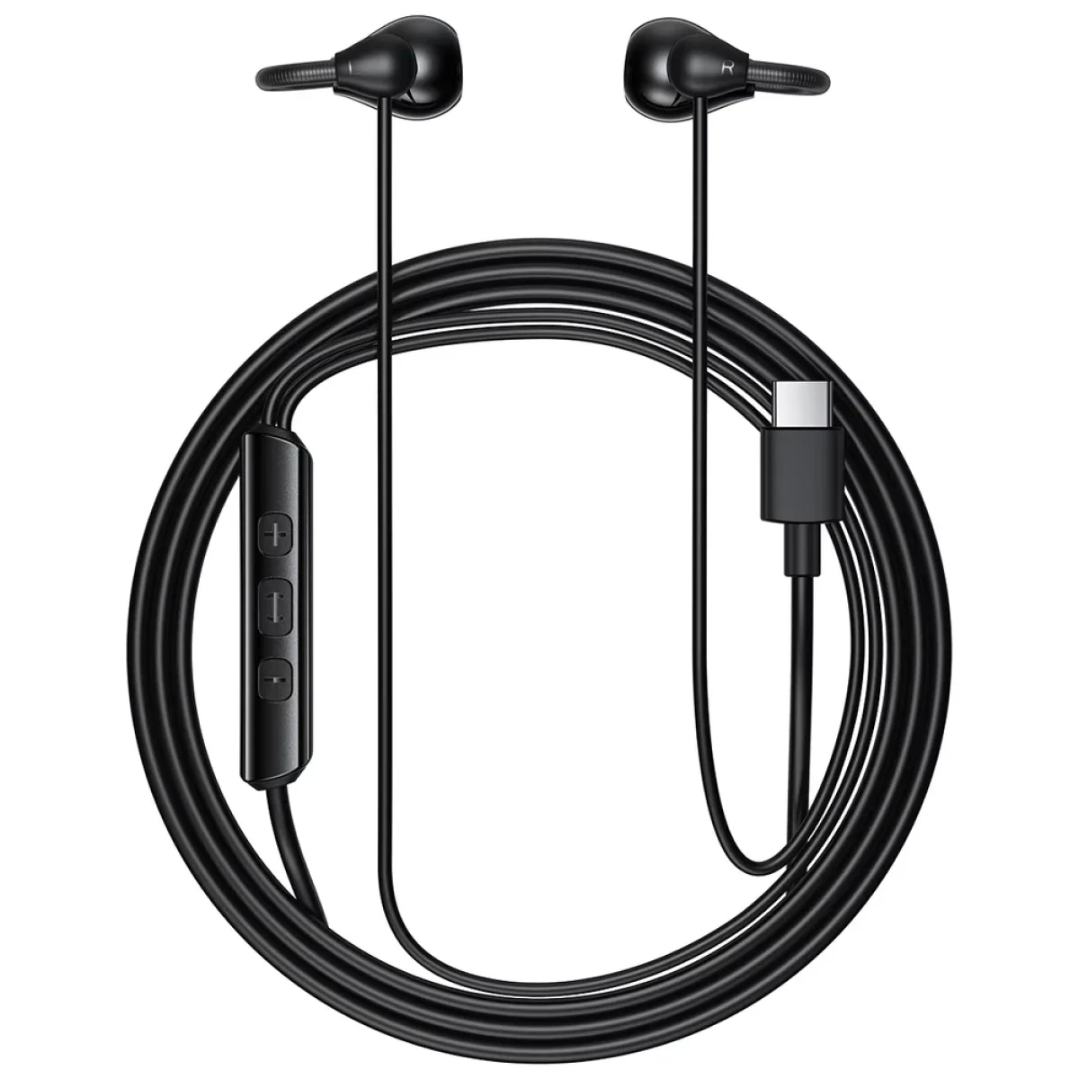 سماعات أذن ACEFAST L16 سلكية USB-C بتصميم مشبك مع مايك - أسود