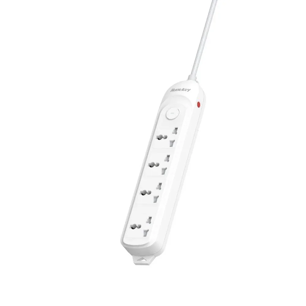 وصلة كهرباء Huntkey 4 مخارج عالمية 1.5 متر 2500 واط 10 أمبير MK Plug DMA-401 - Image 2