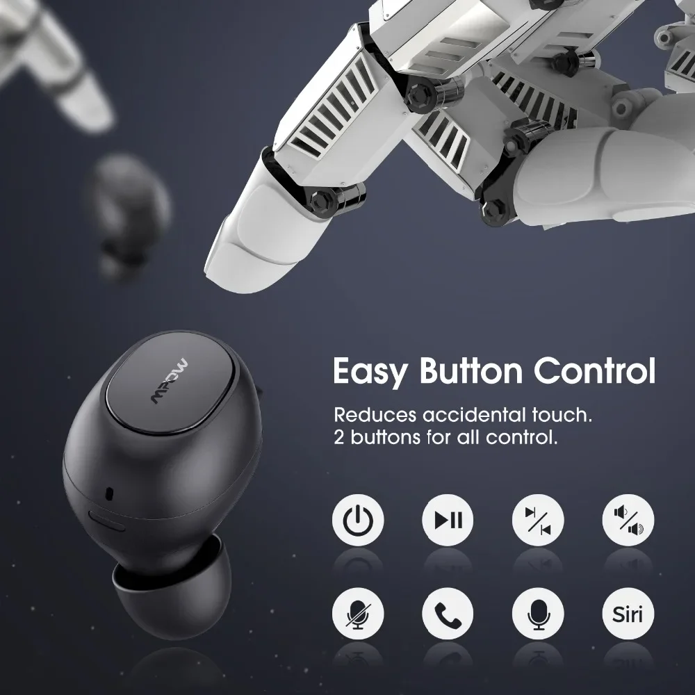 Mpow MDots True Wireless In-Ear Earbuds Bluetooth 5.0 IPX6 20-Hour Playtime - Thumbnail 9