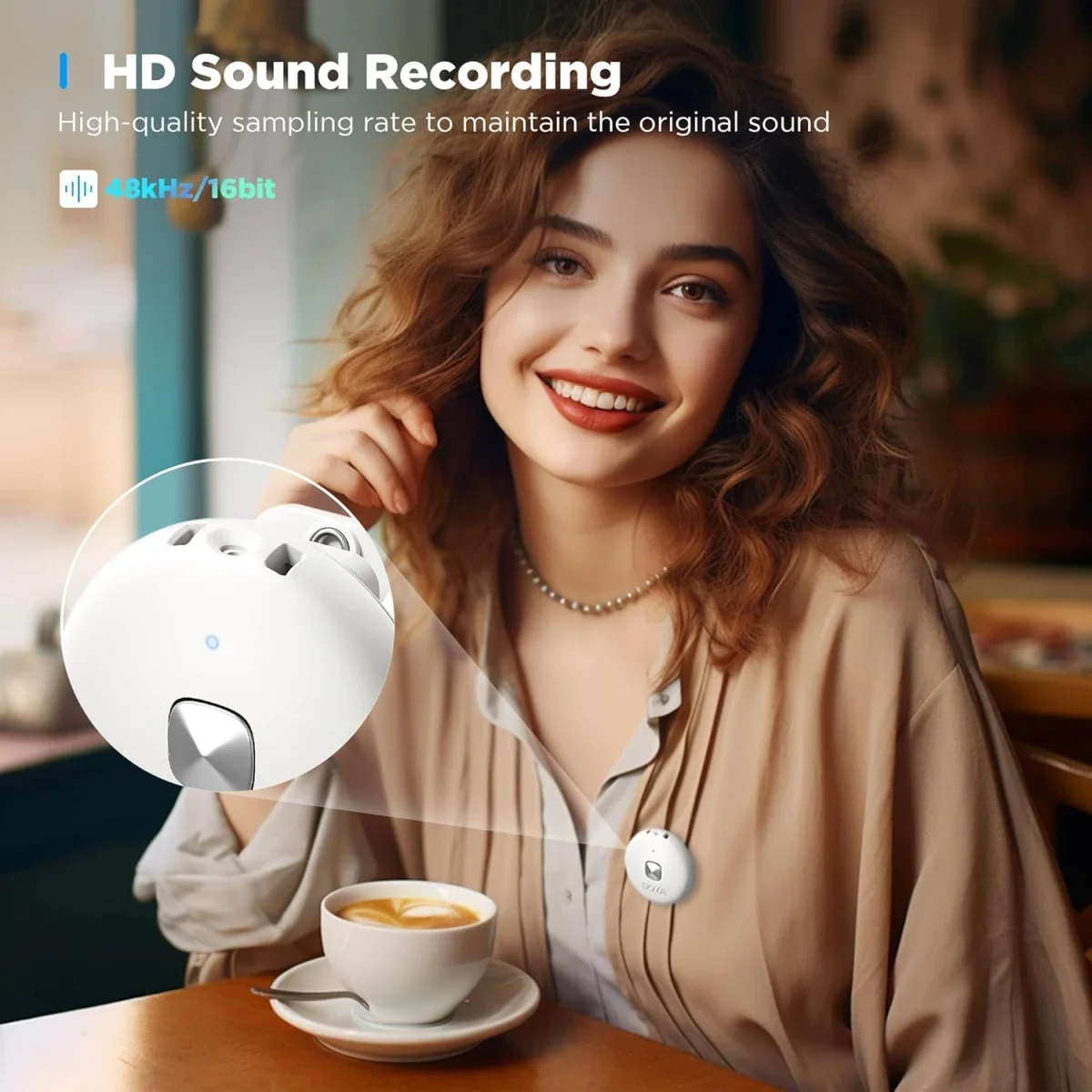 Boya Omic-U Wireless USB-C Lavalier Microphone with Noise Cancellation, White - Thumbnail 6