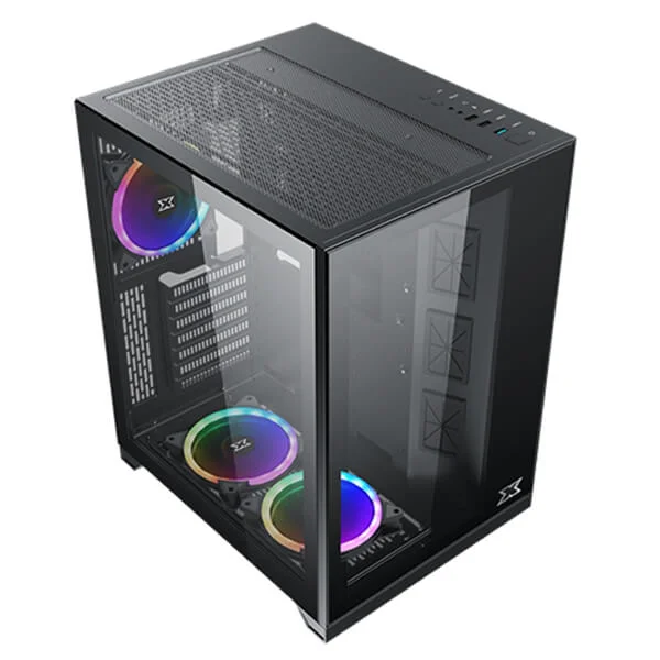 صندوق كمبيوتر XIGMATEK Aquarius S RGB زجاج مقوى ميد تاور - أسود - Image 2