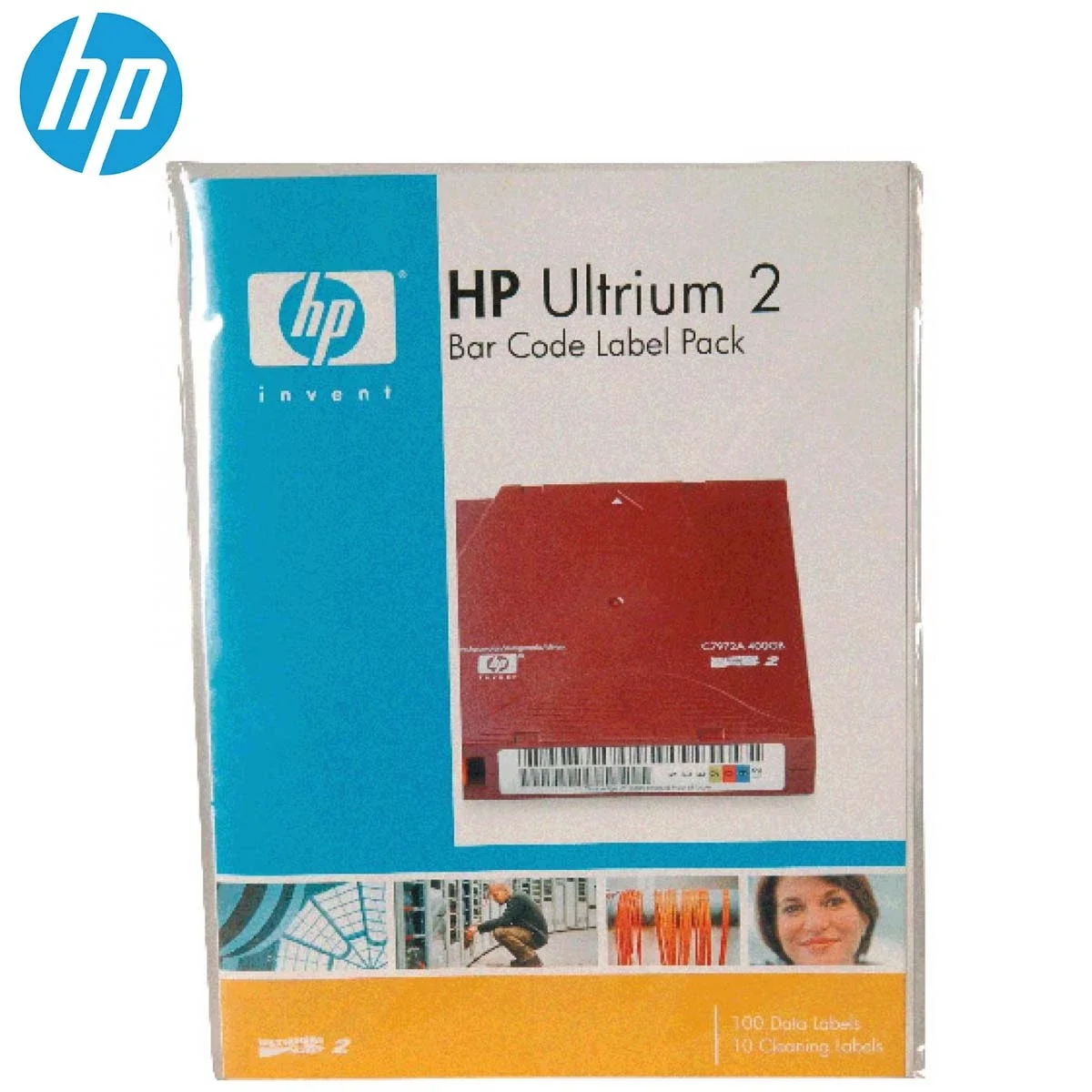 ملصقات باركود HP Q2002A لأشرطة Ultrium 2 LTO، 100 ملصق بيانات و10 ملصقات تنظيف
