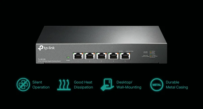 سويتش إيثرنت TP-LINK TL-SX105 غير مدار متعدد الجيجابت 10G بـ 5 منافذ - Image 13