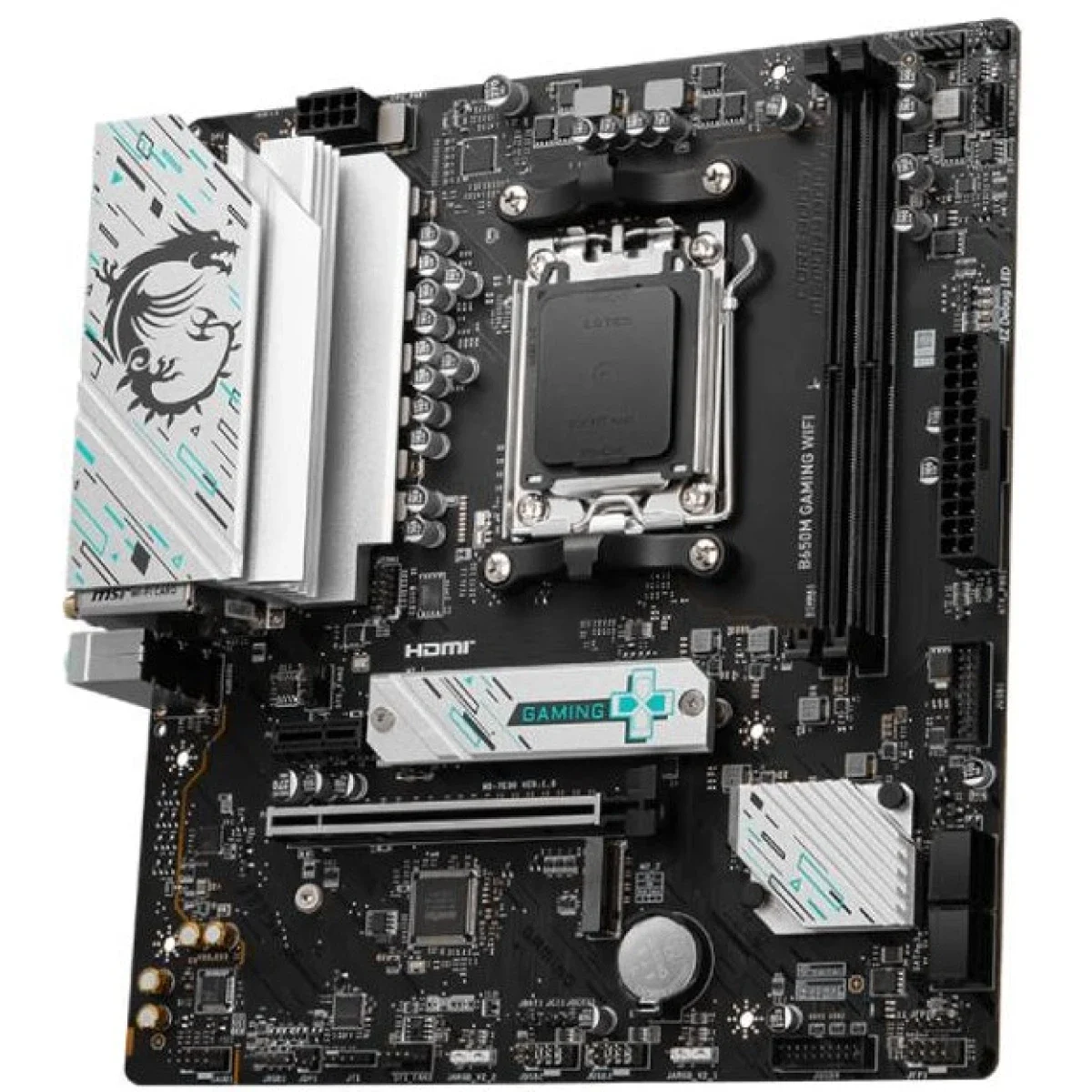 لوحة أم MSI mATX للألعاب AM5 DDR5 وPCIe 4.0 وM.2 Gen4 B650M GAMING WIFI 6E - Thumbnail 4