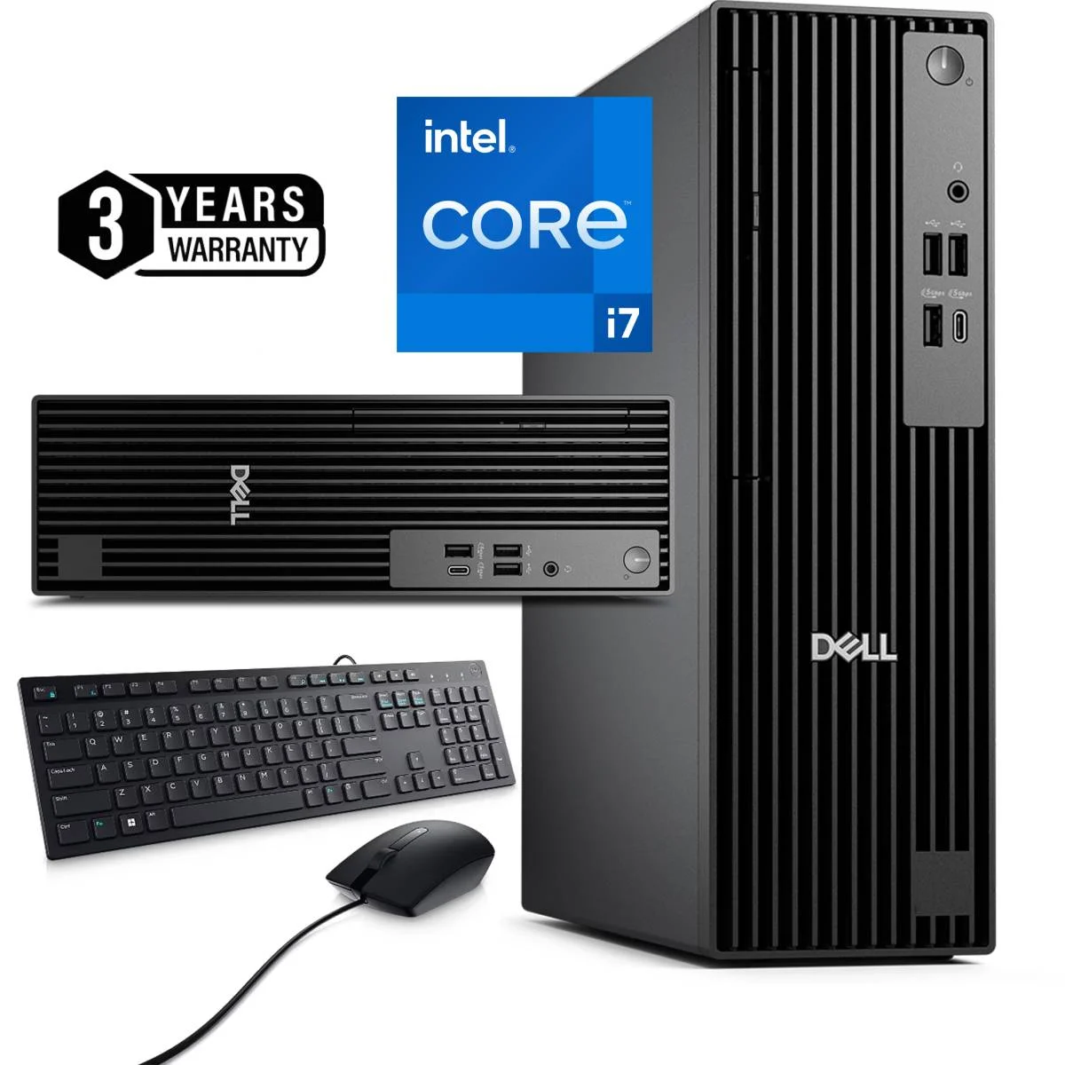Dell QCS1250 Pro Slim Desktop PC, Intel Core i7-14700 5.4GHz, 20 Core, 16GB DDR5, 1TB SSD, Wi-Fi 6E, Bluetooth 5.3
