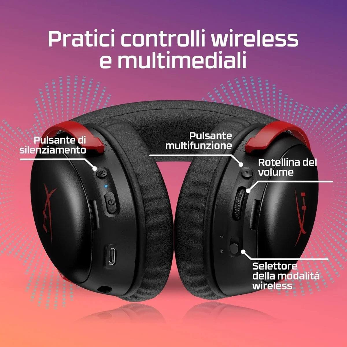 سماعة ألعاب لاسلكية HyperX Cloud III S (2025) بمشغلات 53 مم وبلوتوث - أحمر - Thumbnail 10