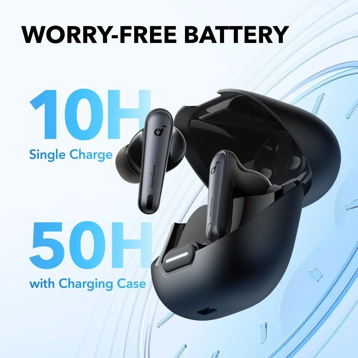 Anker Soundcore Liberty 4 NC Wireless Earbuds with Adaptive ANC, Hi-Res Sound, 50H Battery - Black - Thumbnail 3