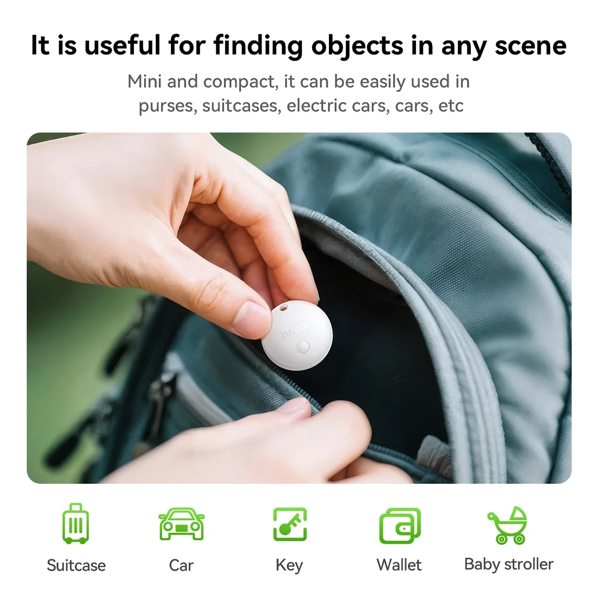 HOCO E93A Smart Anti-Loss Tracker for Android Google Find My Device, Black - Thumbnail 6