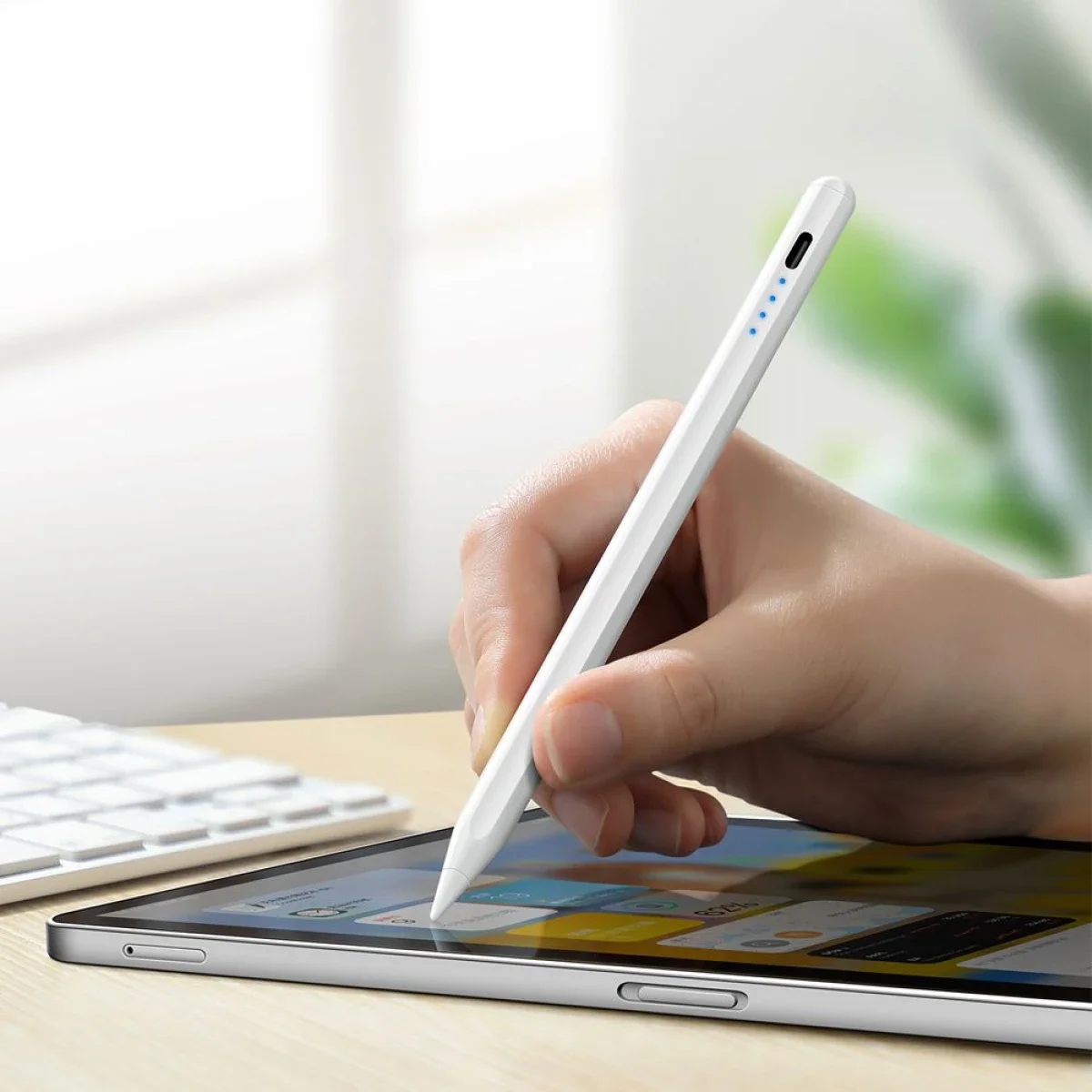 WIWU W A03 Magnetic Charging Stylus Pen for iPad - White - Thumbnail 5