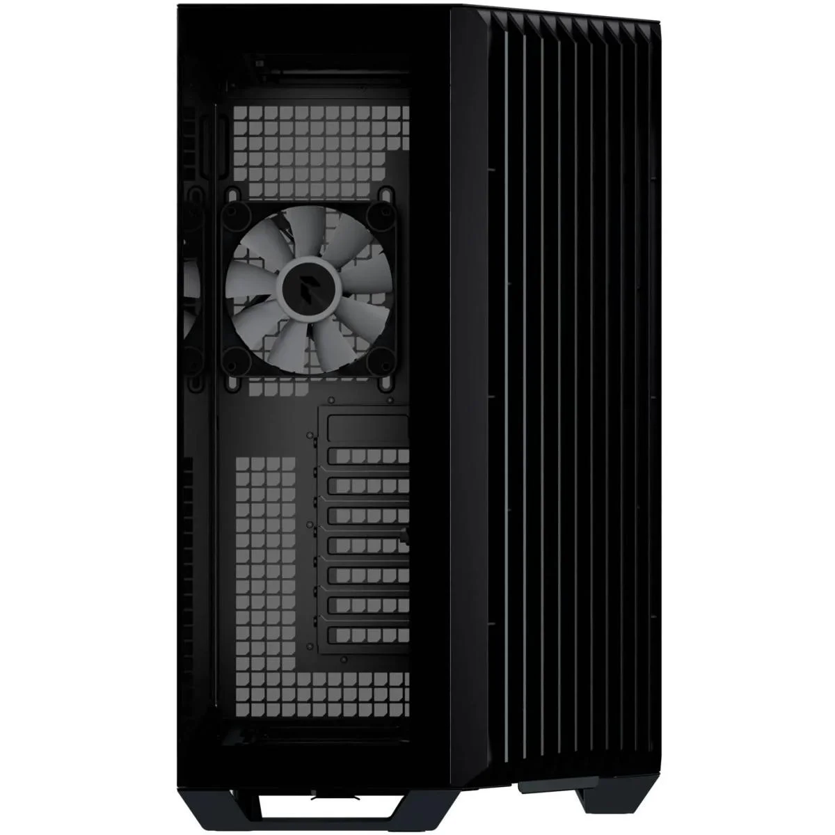 APNX V1 Black Dual-Chamber Panoramic ATX Mid-Tower Gaming Case with 4 ARGB Fans - Thumbnail 3