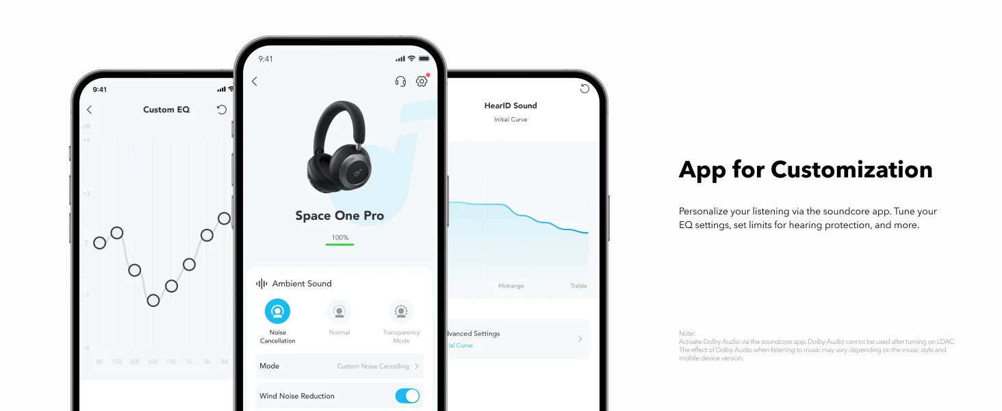 Anker Soundcore Space One Pro Wireless Noise Cancelling Headphones, Black - Thumbnail 18