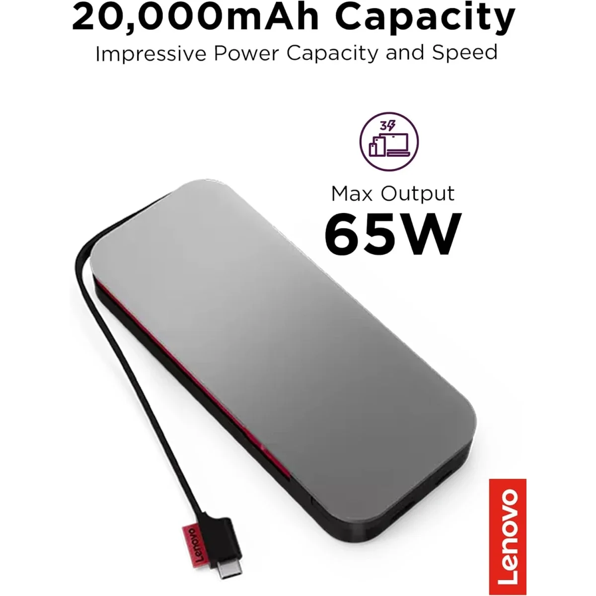 Lenovo Go 40ALLG2WWW USB-C Laptop Power Bank 20000mAh 65W - Image 6