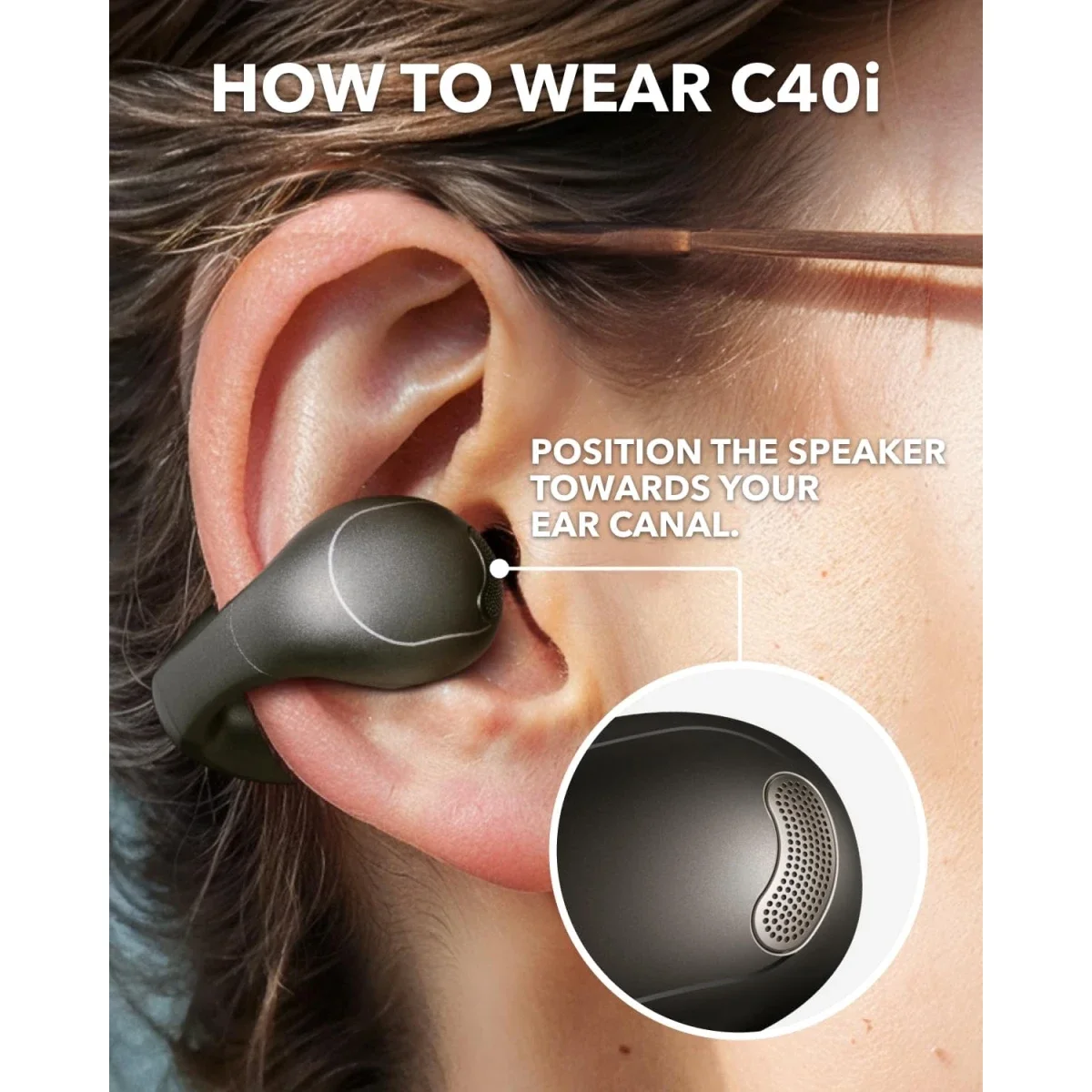 سماعات أذن Anker Soundcore C40i مفتوحة بتصميم مشبك وأزرار تحكم - أسود - Thumbnail 7