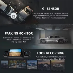 داش كام GMAIPOP للسيارة 4 قنوات WiFi بدقة FHD 1080P مع رؤية ليلية وتسجيل متكرر وطقم توصيل كهربائي - Image 11