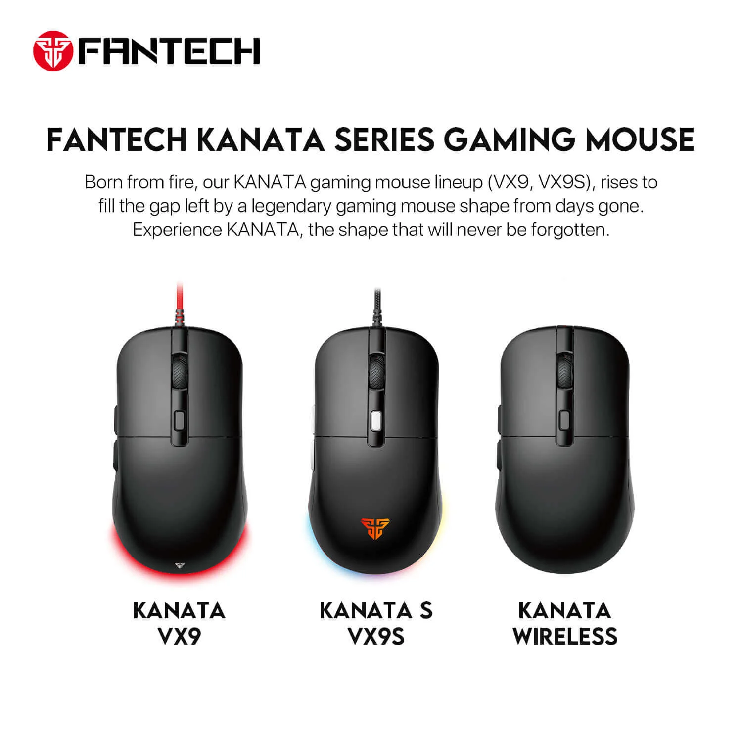 ماوس ألعاب Fantech Kanata VX9S - أسود - Image 3