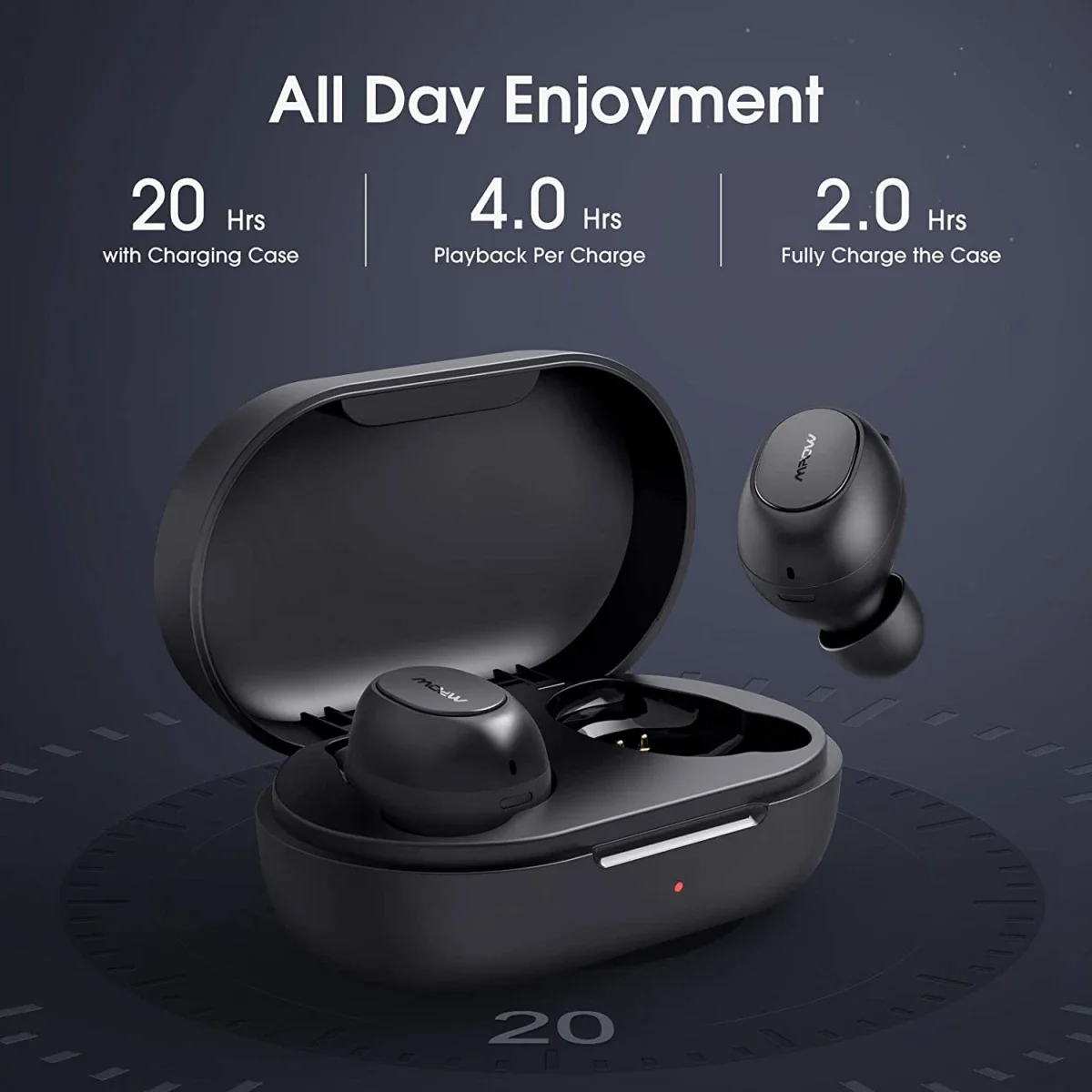 Mpow MDots True Wireless In-Ear Earbuds Bluetooth 5.0 IPX6 20-Hour Playtime - Thumbnail 2