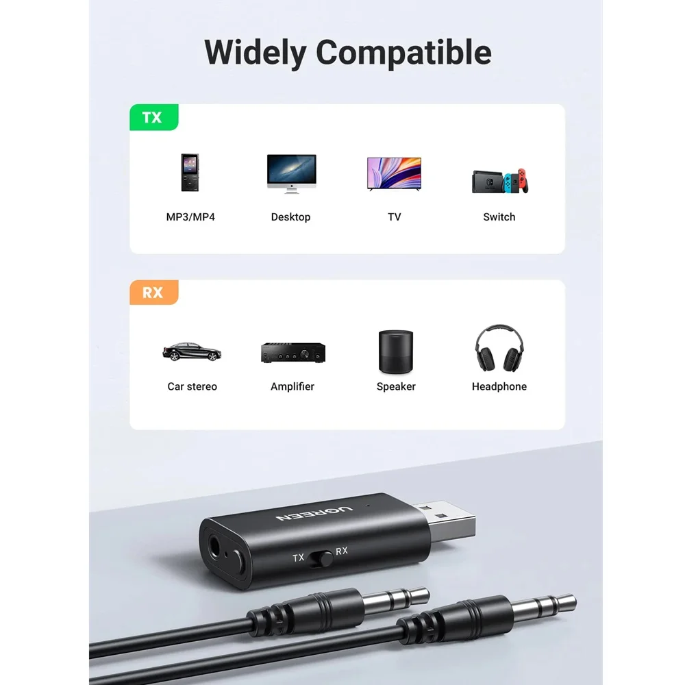Ugreen 60300 Bluetooth 5.1 2-in-1 Audio Transmitter and Receiver - Thumbnail 12